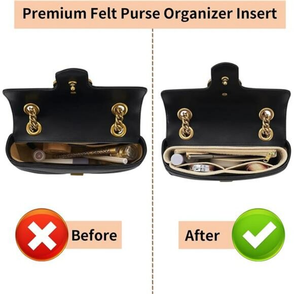 Felt purse organizer insert mini bag organizer handbag divider small tote insert - Picture 4 of 7